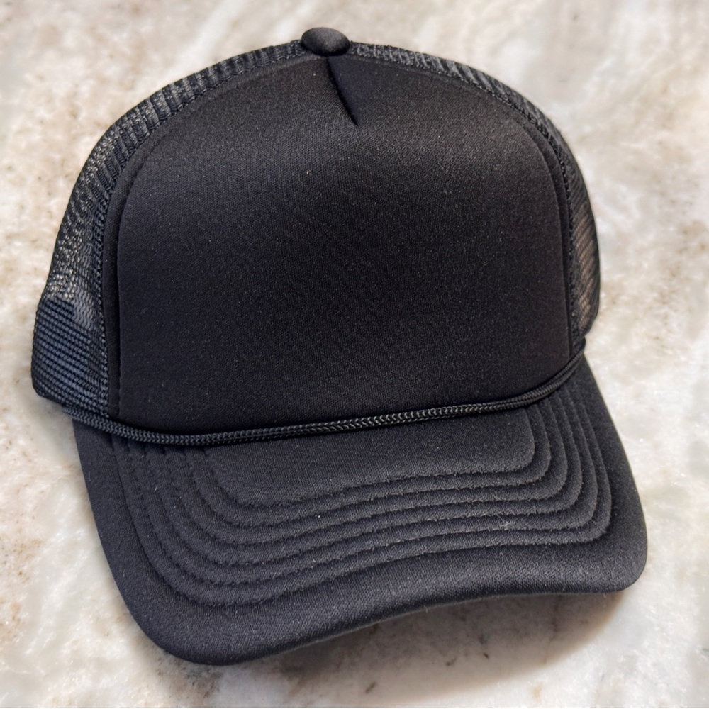 Lot of 8 Mid Profile Blank Trucker Hats – New Adjustable Mesh Caps Black - Picture 6 of 9